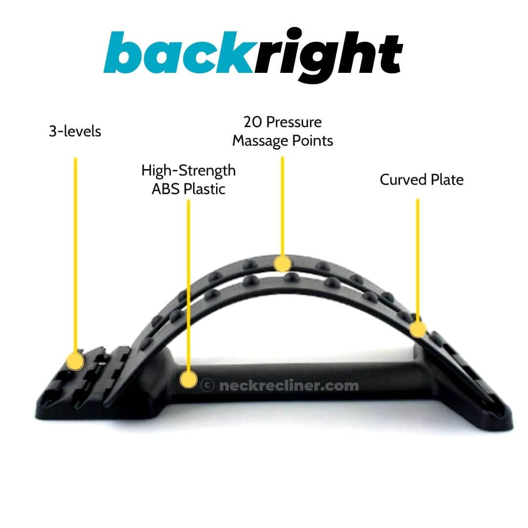 Back Stretcher, Backright Lumbar Relief Lower Back Stretcher, Multi-Level  Back Massage Stretcher Device